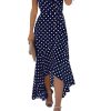 2025 Women's Spring Summer Boho Floral Print V-Neck Faux Wrap Maxi Dress for Wedding Guest, Graduation, Party
