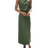 Womens Sleeveless Cocktail Dresses Mock Neck Keyhole Elastic High Waist Evening Party Maxi Wedding Guest Dress