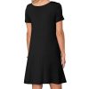 Women's Summer Casual T Shirt Dresses Short Sleeve Swing Dress with Pockets