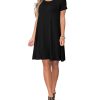 Women's Summer Casual T Shirt Dresses Short Sleeve Swing Dress with Pockets