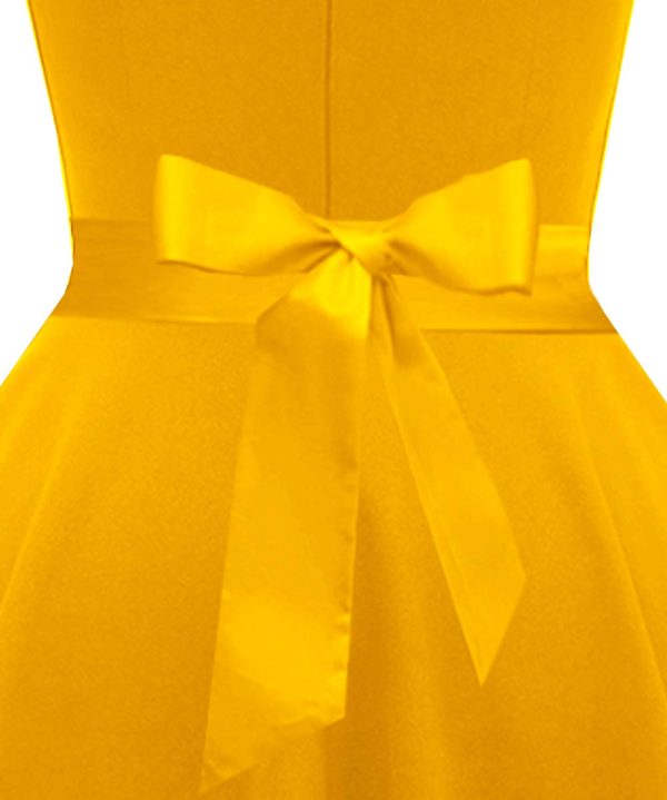 Women's Classic Tea Dress Short Sleeve Swing Cocktail Party Dresses with Pockets