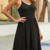 Casual Dresses for Women Sleeveless Cotton Summer Beach Dress A Line Spaghetti Strap Sundresses with Pockets