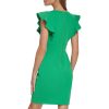 womens V-neck Ruffle Sleeve Dress