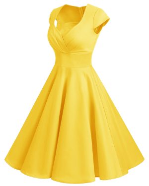 Women Short 1950s Retro Vintage Cocktail Party Swing Dresses
