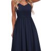 Casual Dresses for Women Sleeveless Cotton Summer Beach Dress A Line Spaghetti Strap Sundresses with Pockets