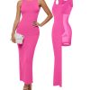 Tank Dress For Women - Long Sleeveless Maxi Dress With Zipper - Formal Wedding Guest Dresses
