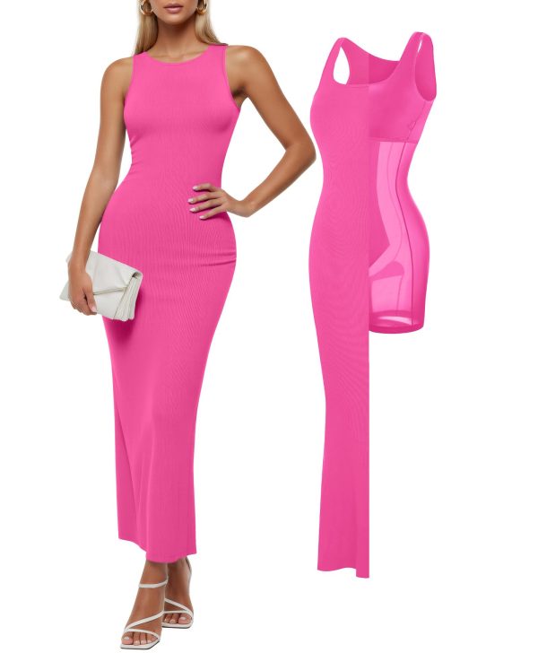Tank Dress For Women - Long Sleeveless Maxi Dress With Zipper - Formal Wedding Guest Dresses