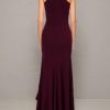 Women's High Neck Split Bodycon Mermaid Evening Cocktail Long Dress