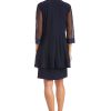Womens Plus 2PC Mesh Inset Dress with Jacket