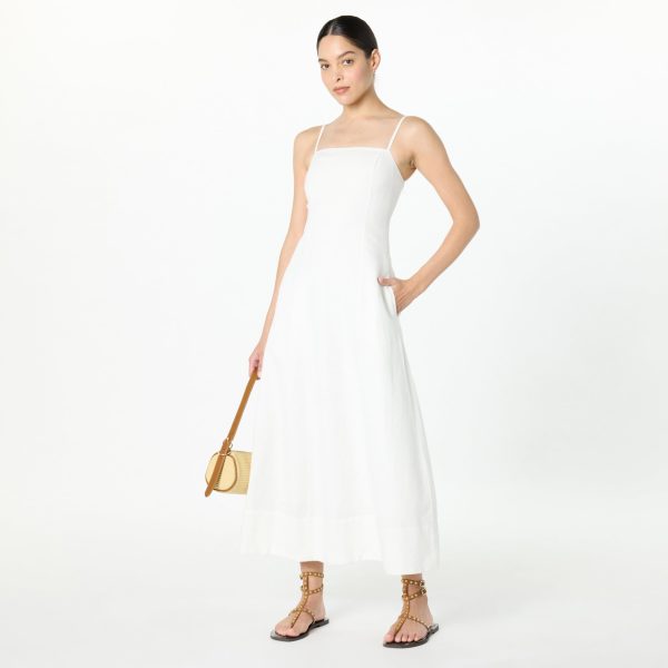 Women's Daphne Square Neck Linen Maxi Dress