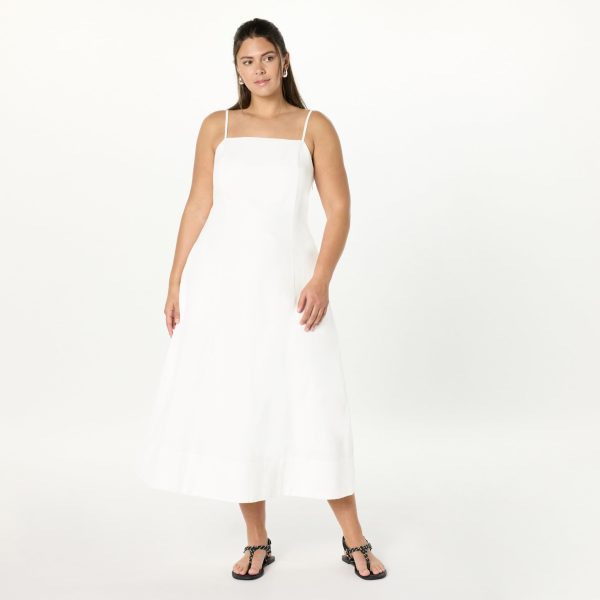 Women's Daphne Square Neck Linen Maxi Dress