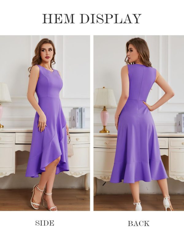 Women's Cocktail Party Formal Wedding Guest Church Dresses, Modest Graduation Prom Evening Dress