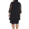 Womens Plus 2PC Mesh Inset Dress with Jacket