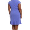 Women's Feminine Ageless Surplice V-Neck Faux Wrap Ruffle Dress Office Event Shower Guest of