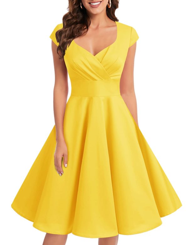 Women Short 1950s Retro Vintage Cocktail Party Swing Dresses