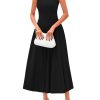 Spring Casual Dresses for Women 2025 Summer Business Work Midi Sleeveless A Line Pleated Cocktail Dress