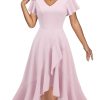 Women's Cocktail Dresses 2025, Formal Wedding Guest Ruffle Prom Evening Dress V-Neck Vintage Maxi Dress