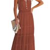 Sundress for Women 2025 Summer Spaghetti Strap Sleeveless High Waist Beach Long Maxi Dresses