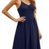 Casual Dresses for Women Sleeveless Cotton Summer Beach Dress A Line Spaghetti Strap Sundresses with Pockets