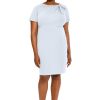 Women's Boat Neck Side Tie Short Sleeve Knee Length-Cocktail Party Summer Dress with Bow Detail