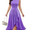 Women's Cocktail Party Formal Wedding Guest Church Dresses, Modest Graduation Prom Evening Dress