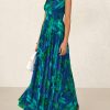 Women Summer Floral Maxi Dresses Elegant Spaghetti Strap Dress Printed Party Dress Beach Long Dresses