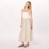 Women's Hellen Strapless Mixed Media Maxi Dress