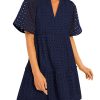 Summer Dresses for Women 2025 V Neck Hollow Out Eyelet Ruffle A Line Swing Short Beach Vacation Dress
