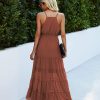 Sundress for Women 2025 Summer Spaghetti Strap Sleeveless High Waist Beach Long Maxi Dresses