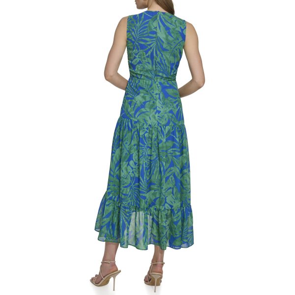 womens V-neck Twist Front Sleeveless Dress