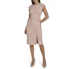 Women's Tweed Cap Sleeve Belt Basic Dress