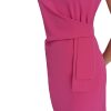 Women's Sleeveless Boat Neck Fold Detail Sheath Mini Dress