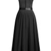 Women's Plus Size Elegant Lace Contrast Sequin V-Neck Floral Formal Evening Party Maxi Dress
