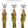 Shapewear Dress Womens Multi Way Wear Dresses Off The Shoulder Maxi Dress Bodycon Long Cocktail Dresses