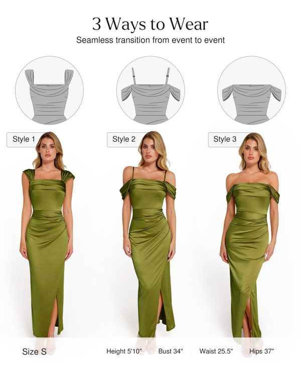 Shapewear Dress Womens Multi Way Wear Dresses Off The Shoulder Maxi Dress Bodycon Long Cocktail Dresses