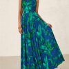 Women Summer Floral Maxi Dresses Elegant Spaghetti Strap Dress Printed Party Dress Beach Long Dresses