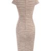 Women's Gorgeous Pencil Dress Cap Sleeve Tweed Pencil Dress for Work