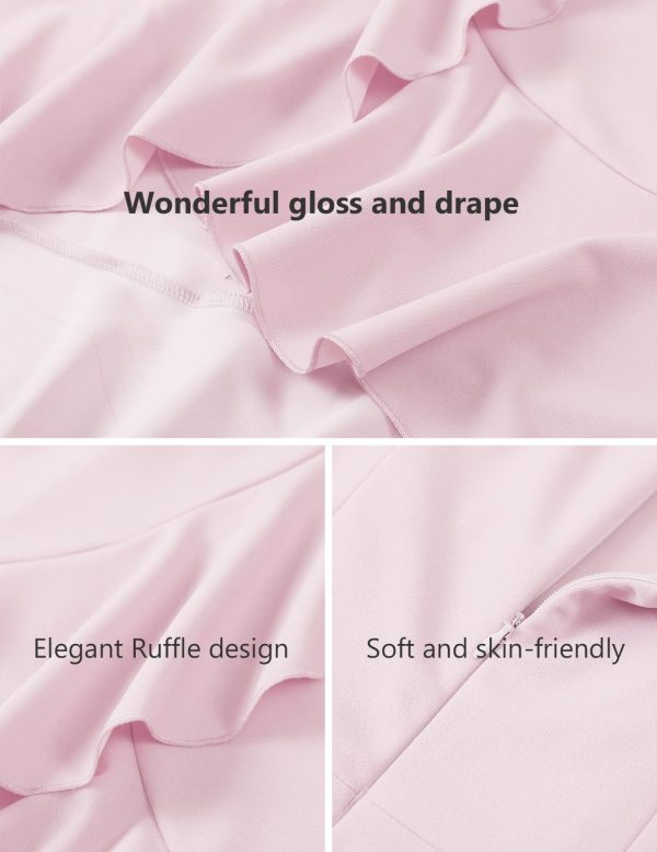 Women's Cocktail Dresses 2025, Formal Wedding Guest Ruffle Prom Evening Dress V-Neck Vintage Maxi Dress