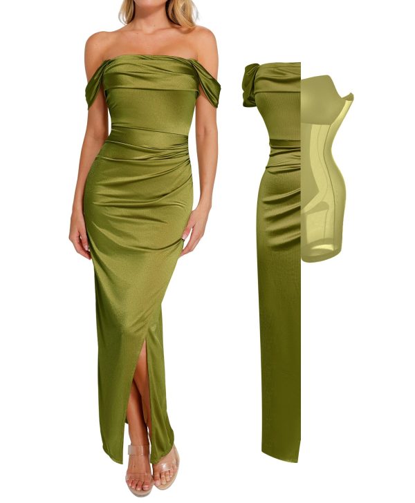 Shapewear Dress Womens Multi Way Wear Dresses Off The Shoulder Maxi Dress Bodycon Long Cocktail Dresses