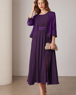 Women's Formal Dresses Mother of The Bride Dresses for Wedding Party Cocktail Dress Two Piece Dress Sequin Dress