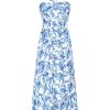 2025 Women's Criss Cross Halterneck Sleeveless Summer Floral Print Flowy A Line Maxi Dress
