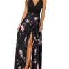 Women Summer 2025 Maxi Dress Vacation Floral Spaghetti Strap Spring Casual Boho Split Beach Long Flowy Sundress