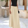 Women's 2025 Spring Strapless Maxi Dresses Patchwork Long Flowy Pockets Elegant Going Out Summer Tube Top Dress