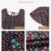 Womens Dresses 2025 Square Neck Tie Backless Summer Dresses Cap Sleeve Floral Buttoned Empire Waist Maxi Dress
