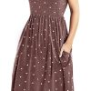 Womens Summer Pocket Knee Length Teacher Casual Dress Spring Modest Knit Fit Flare Short Sleeve Midi Work Travel Outfits