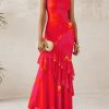 Maxi Dresses for Women 2025 Summer Tiered Floral Beach Sundress Spaghetti Strap Wedding Guest Long Dress