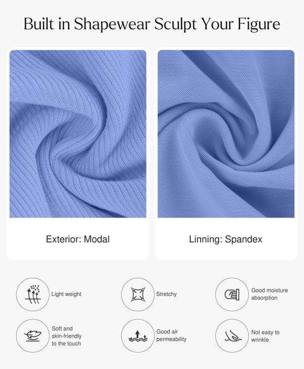 Summer Maxi Dress for Women - Cocktail Shapewear Dresses Built-in Bra Adjustable Straps Vacation Long Slip
