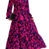 Women Spring Dresses 2025 Casual Long Sleeve V Neck Maxi Dresses Floral Boho Long Dress Wedding Guest Dress