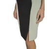 Women's Scuba Crepe Color Block Cap Sleeve Sheath Dress