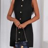 Work Dresses for Women 2025 Summer Business Short Dress Sleeveless Button Down Formal Elegant Office Outfits